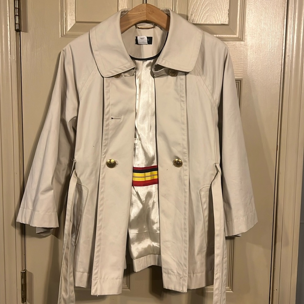 J. Crew Sadie Trench Coat Cropped Tan Size 8